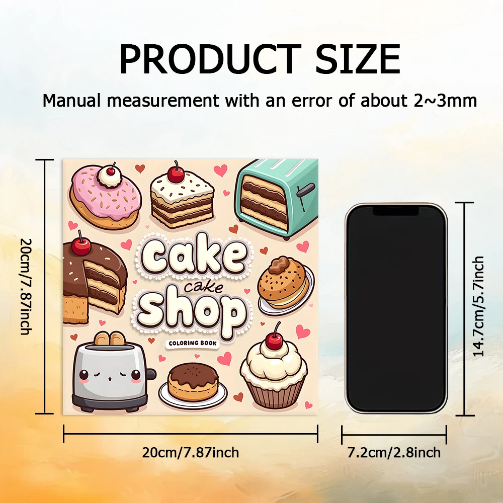 CAKE SHOP Bold-easy Patterns Coloring Book for Adults Cute Drawing Book Perfect Gift for Party and Birthday