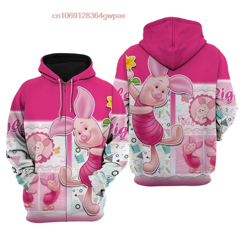 Pink Piglet Winnie The Pooh Hoodie  Disney Sweatshirt/Hoodie/Jacket Stylist Unisex Graphic Cartoon Outfits | Clothing Men Women