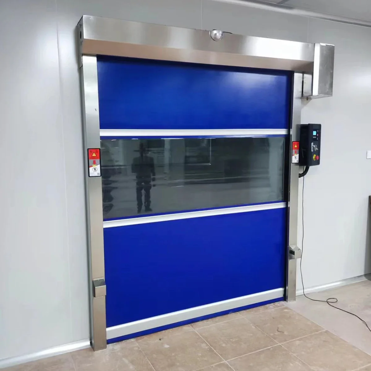 Automatic Industrial Hi High Speed Pvc Quick Sheet Roller Shutter Fast Rapid Rolling Door Clear With Transparent Fabric Window