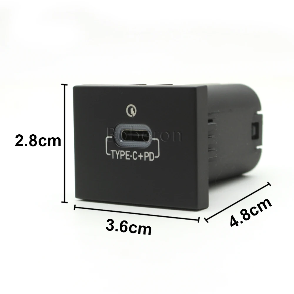Car Black Dual TYPE C PD Charger Quick Charge Auto Phone Charging Adapter Fit For Ford Focus 2 Mk2 2009-2011