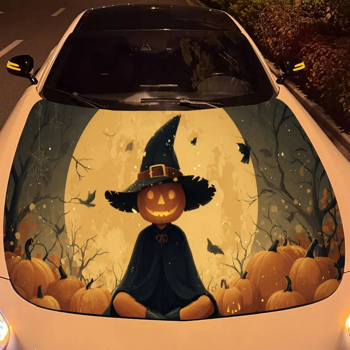 ملصق يلتف من الفينيل بغطاء محرك السيارة على شكل يقطين داكن، ملصق غطاء تلقائي عصري، ملصق سيارة ذاتي اللصق مقاوم للماء، النمل #5