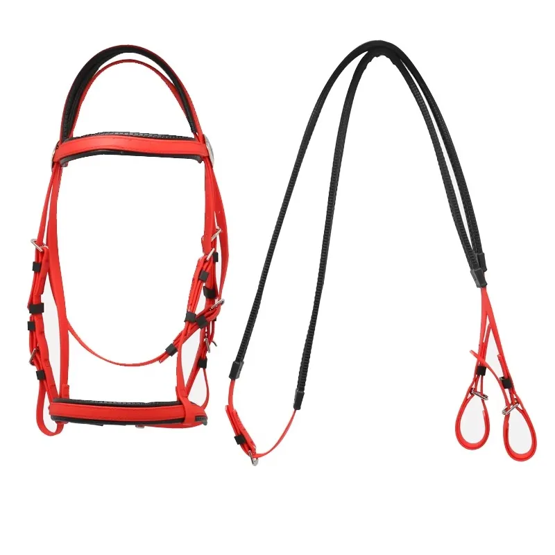 Australian Snaffle Style Horse Bridle with Rein Synthetic Western Style Nylon and Leather Halters for Horse Riding