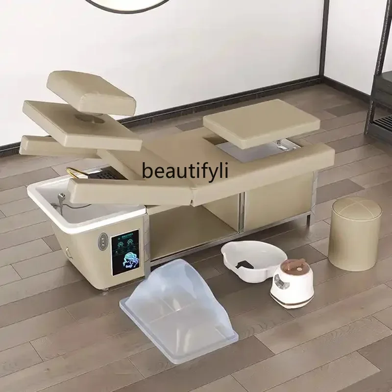 Cama de masaje de elevación eléctrica, Spa, salón de belleza, cabezal de masaje, baño de pies, cama integrada, circulación de agua, fumigación