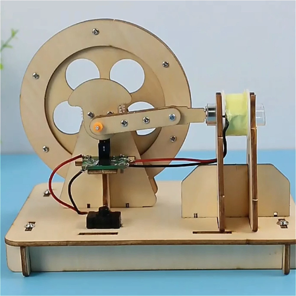 

Miniature Single Cylinder Electromagnetic Engine DIY Electromagnetic Science Model Finished Wooden Electromagnetic Engine