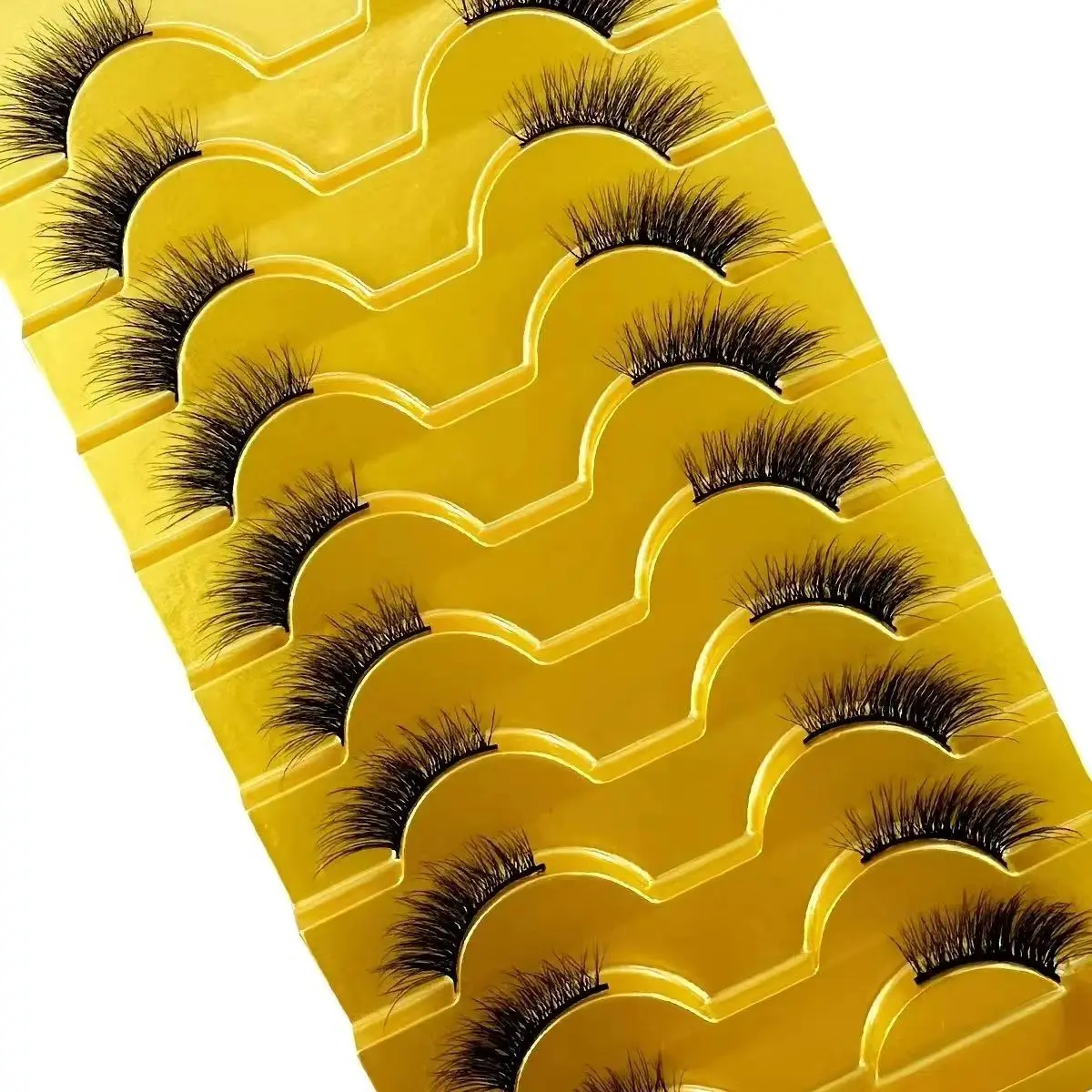 Half Lashes Natural Look Wispy 10 Pairs Cat Eye Lashes 3D False Eyelashes Fluffy Soft 15MM Short Faux Mink Lashes