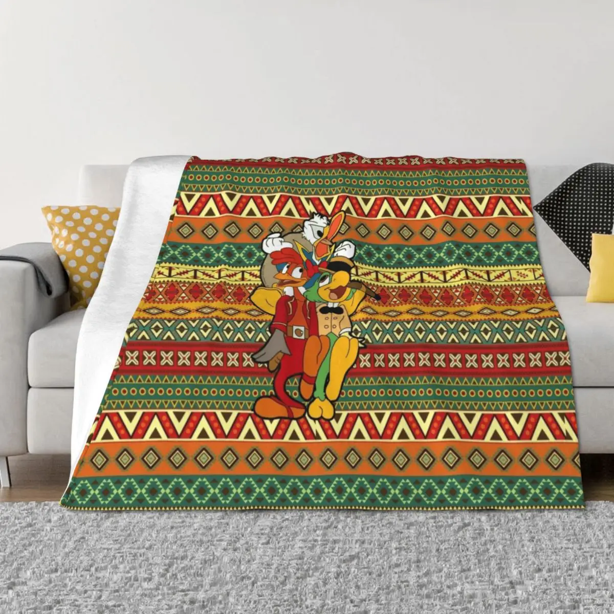 

The 3 Caballeros Striped Design Throw Blanket Beautifuls Stuffeds decorative Blankets For Sofas Blankets