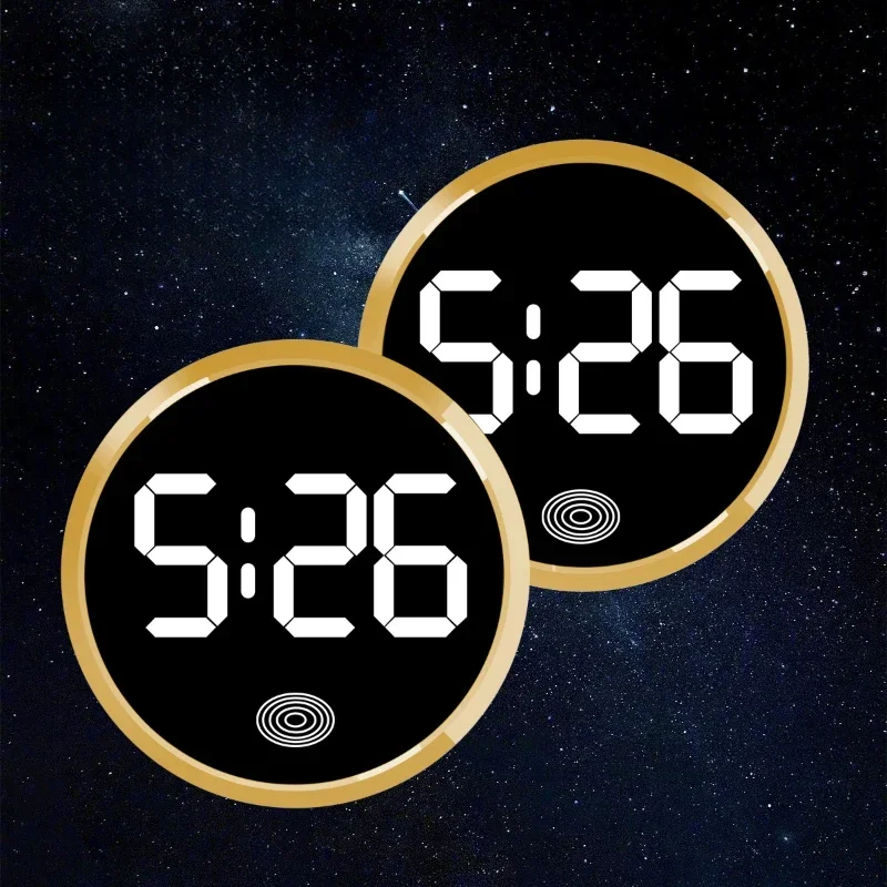 Reloj de coche luminoso reloj electrónico automotriz reloj Digital adhesivo interno con Interruptor táctil pantalla LED grande adorno automático