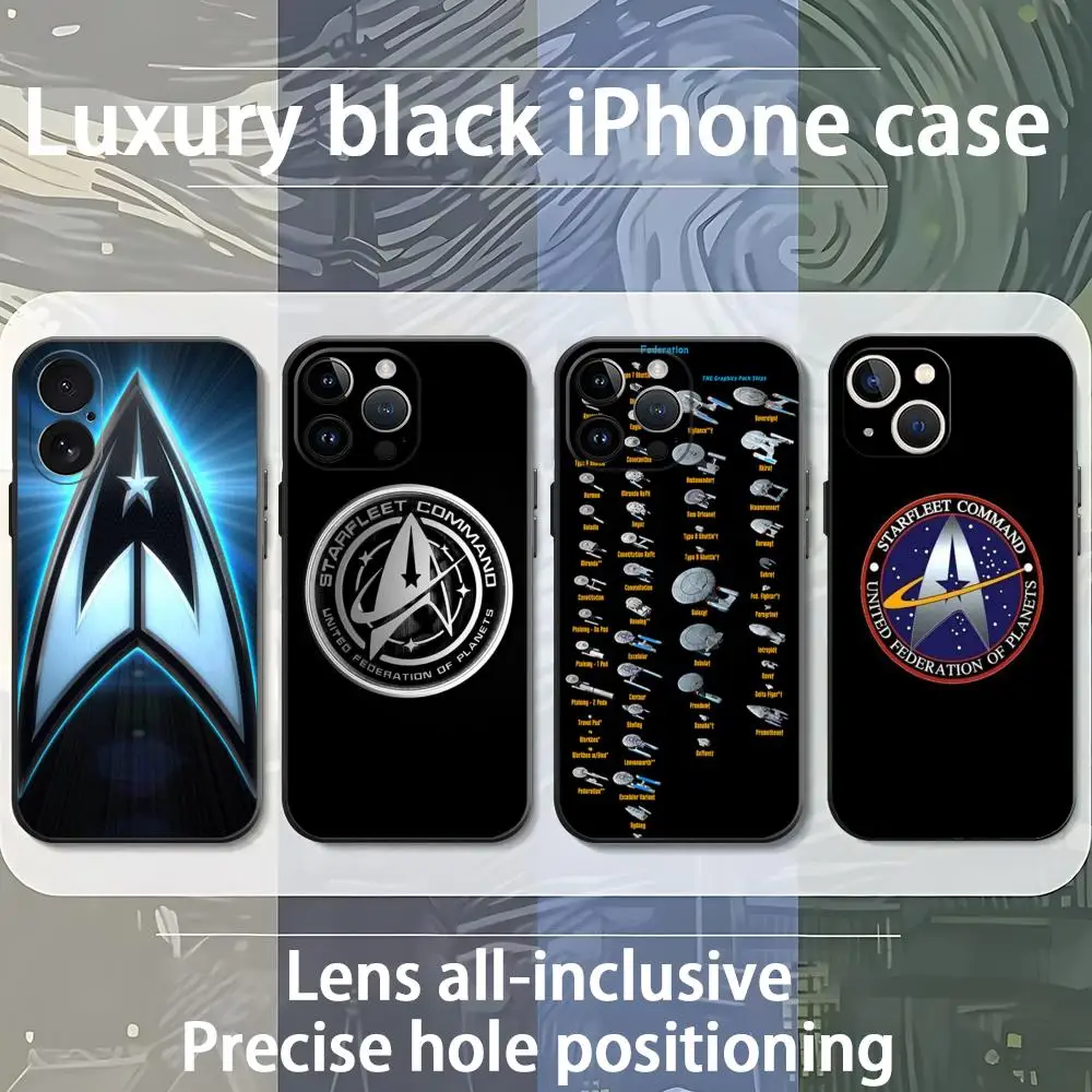 star trek ships Phone Case For iPhone 16 16e 15 14 13 12 11 XS XR Plus Mini Pro Max Soft black Shockproof Cover