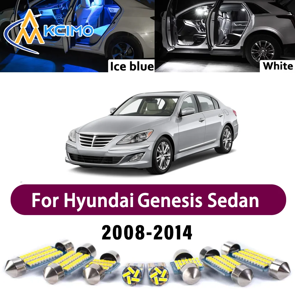 

Premium LED Interior Lighting Kit for Hyundai Genesis Sedan 2008-2014 2009 High-Quality Error-Free Dome Map Trunk Auto Lamps