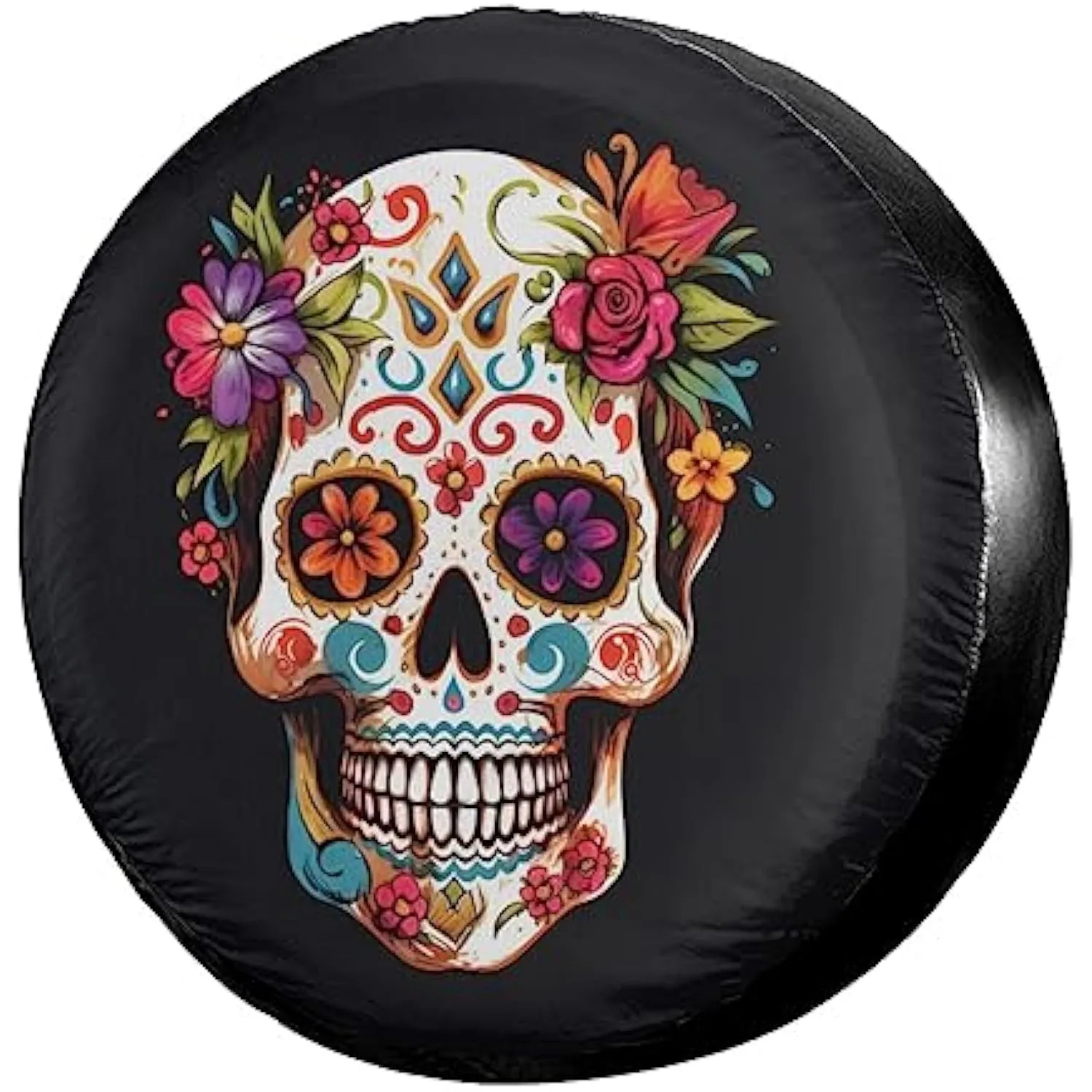 

Чехол для запасного колеса Sugar Skull Dia De Muertos, универсальный защитный чехол для RV, SUV, грузовиков, кемперов