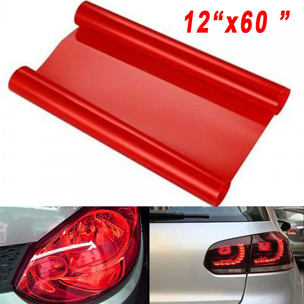 60*12 Zoll Auto Rote Vinyl-Folie Scheinwerfer-Tönung Rücklicht Nebelscheinwerfer Dekor Zubehör Universal für Auto SUV LKW Car-Styling