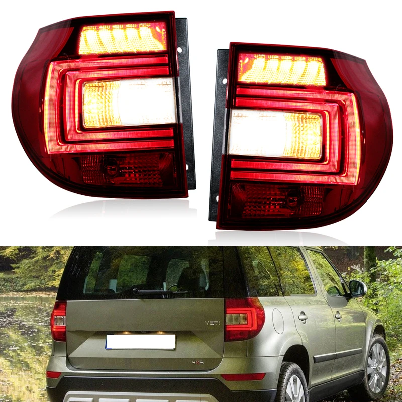 Tylne światło Led samochodu dla Skoda Yeti 2014-2017 światło zderzaka światła hamowania kierunkowskazy montaż lampy tylnej 5LD 945095 A 5LD 945096 A