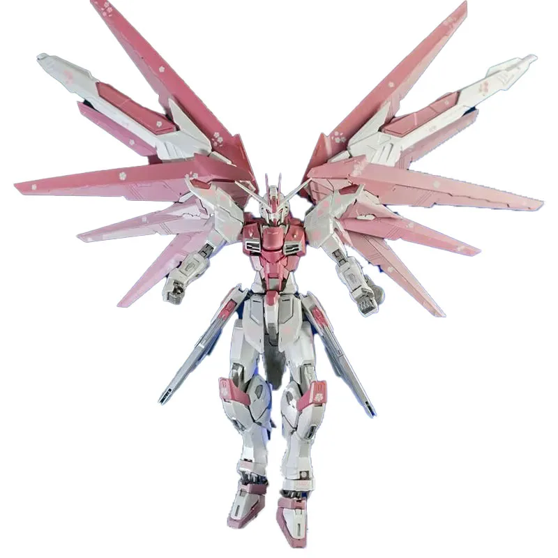 HG 1/144 ZGMF-X10A 신입생 자유 메카 조립 모델 액션 피규어 벚꽃 색상 구성 어린이 장난감 선물 장식
