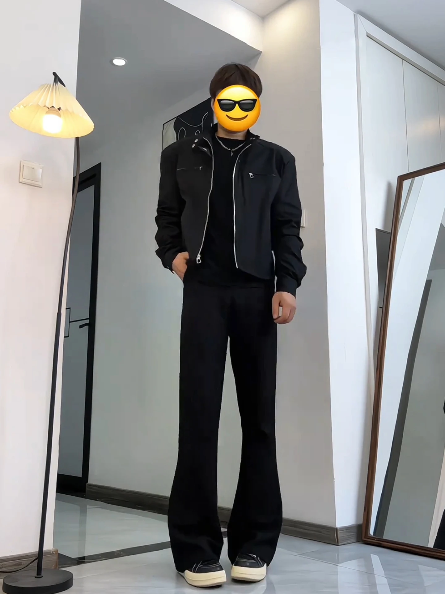 Black Slimming Micro Flared Men's Casual Pants High Waist Straight Leg Trousers Autumn Fashionable Drapey Cleanfit Knife 