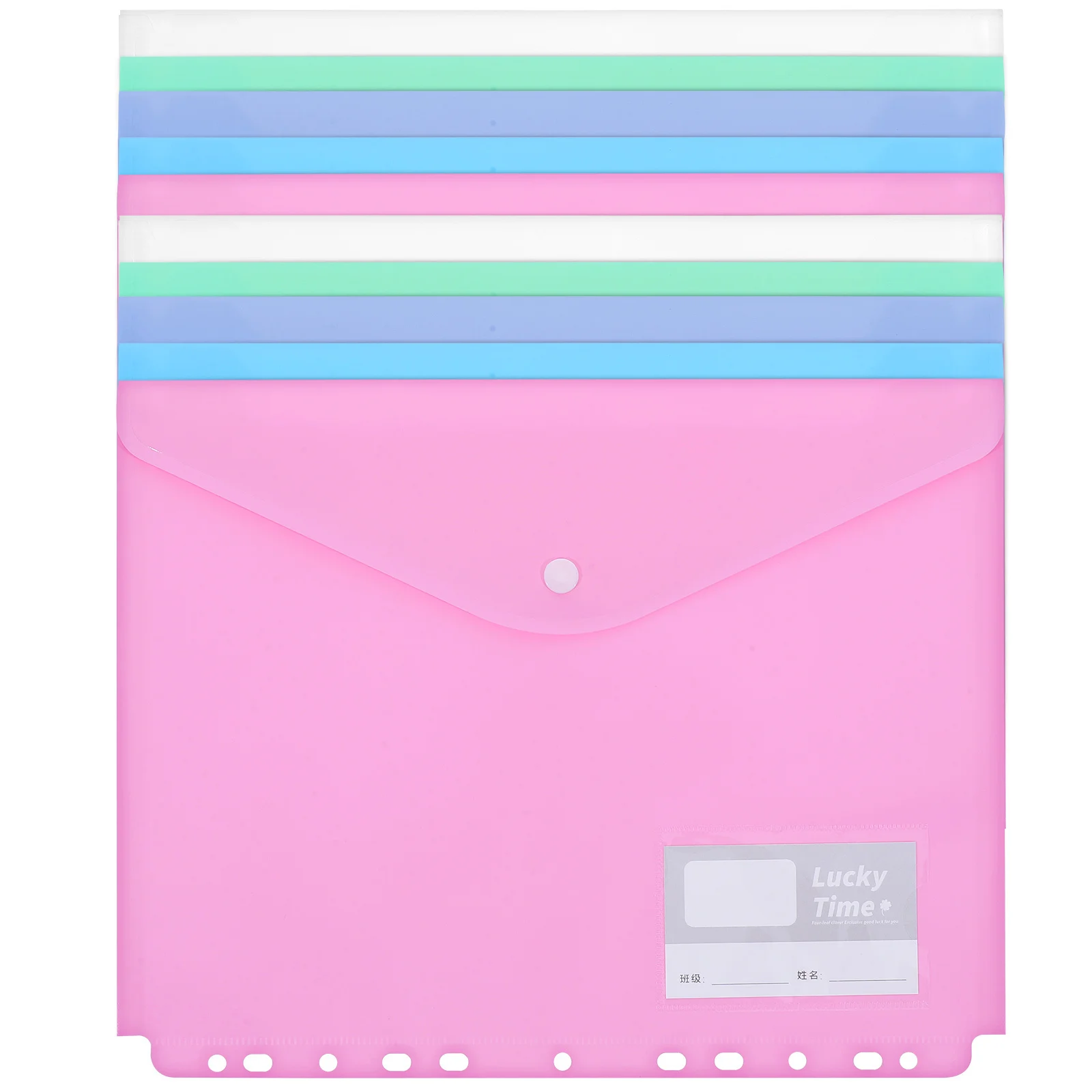 10Pcs Pocketed Page Dividers A4 Plastic File Sleeves Waterproof Document Pouches for Office Organization Stationery Travel