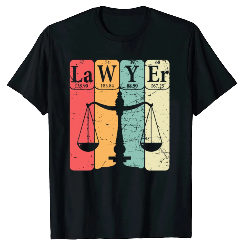 Lawyer Periodic Table Nerd T Shirts Summer Style Graphic Cotton Streetwear Lawyer Vintage science chemistry Gifts T-shirt Men