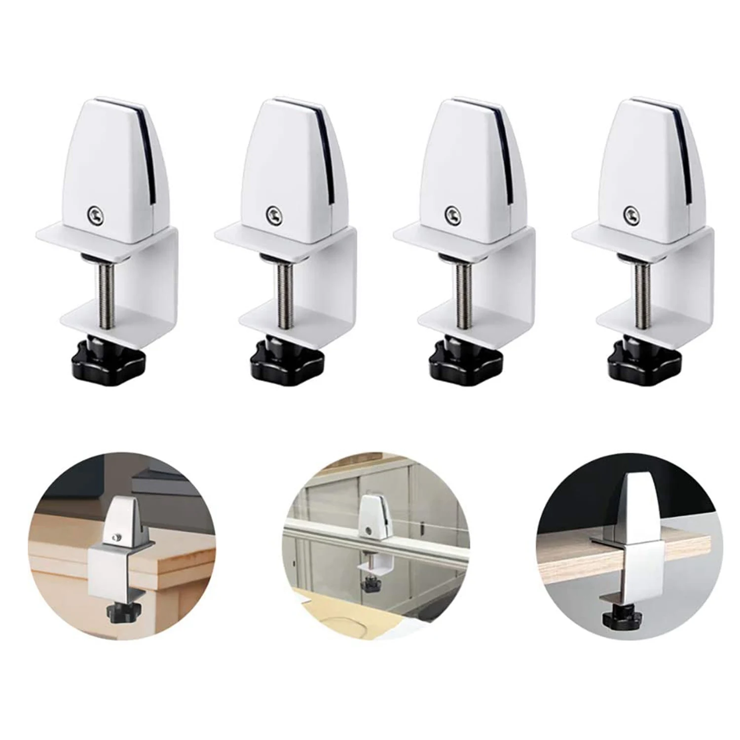 Espessado Bezel Clip Edge Clamp, Partition Bracket, Dual Direction, Divisor de tela, Desk Support Holder, 4pcs