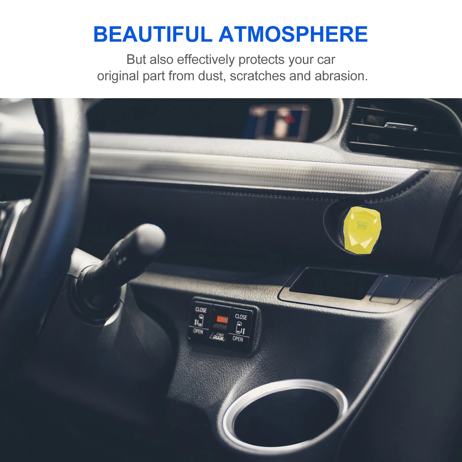 

Vehicle Start Button Cover Iron Car Start Stop Cover Protector Fits Most Models Easy Install Modern Car Interior Decor