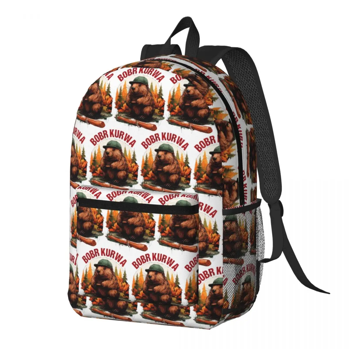 

Bobr Kurwa Bober Beaver Backpack Daypack Large Capacity Children BookBag School Bag Shoulder Bags for Men Women