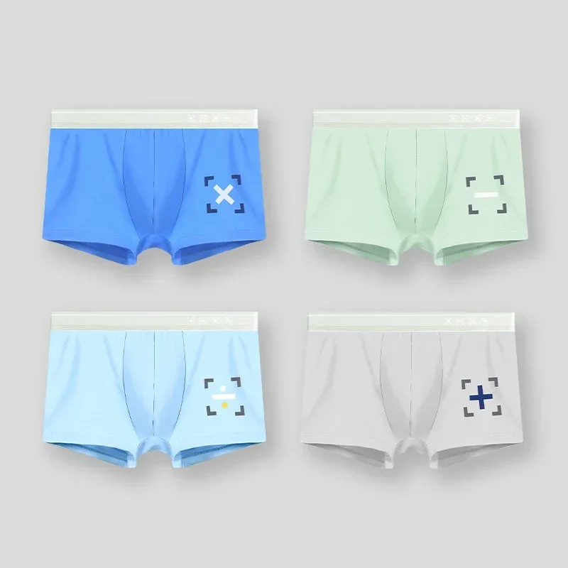 

5 шт. трусов из чистого хлопка для подростков, спортивные шорты с четырьмя углами для мальчиков в период роста, антибактериальные и...