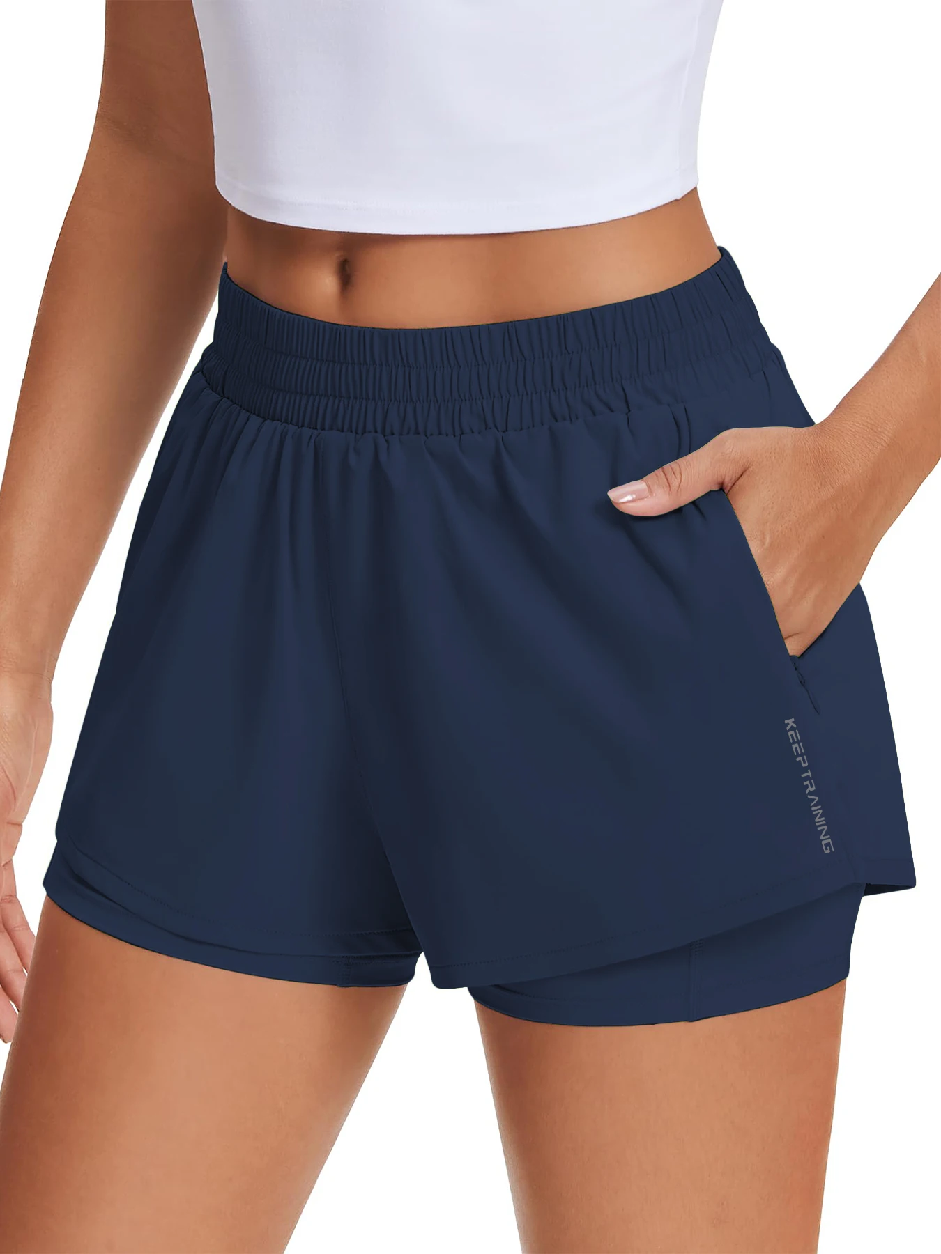 Damen-Freizeit-Sportshorts für Frühling und Sommer, Anti-Exposition Yoga-Shorts, atmungsaktiv, locker geschnitten, für Outdoor-Läufe, Damen-Fitnesshosen – Detail 19