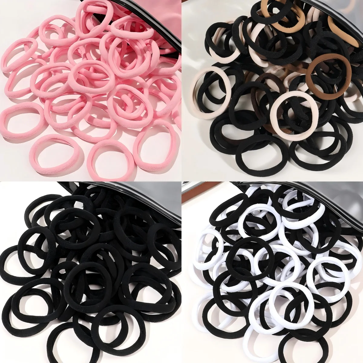 100 قطعة العصابات الشعر المرنة متعددة الألوان للفتيات والنساء Scrunchie العلاقات المطاط ذيل حصان أصحاب موضة بسيطة إكسسوارات الشعر