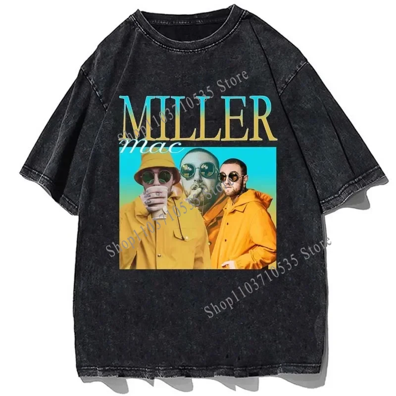 Hip Hop Rapper Mac-Miller Printed T-shirt Vintage Cotton Tshirt Men Casual Loose Oversize T Shirt Summer Male Short Sleeves Tees