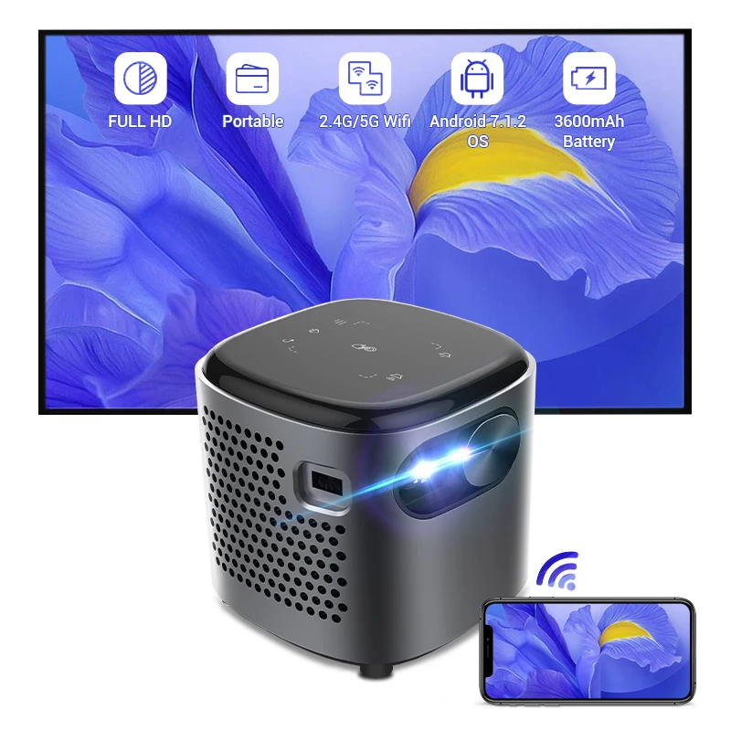 Hotack D048 Pico Mini DLP Mobile Video Portable Projector Android Outdoor Home Theater Short Throw Projectors