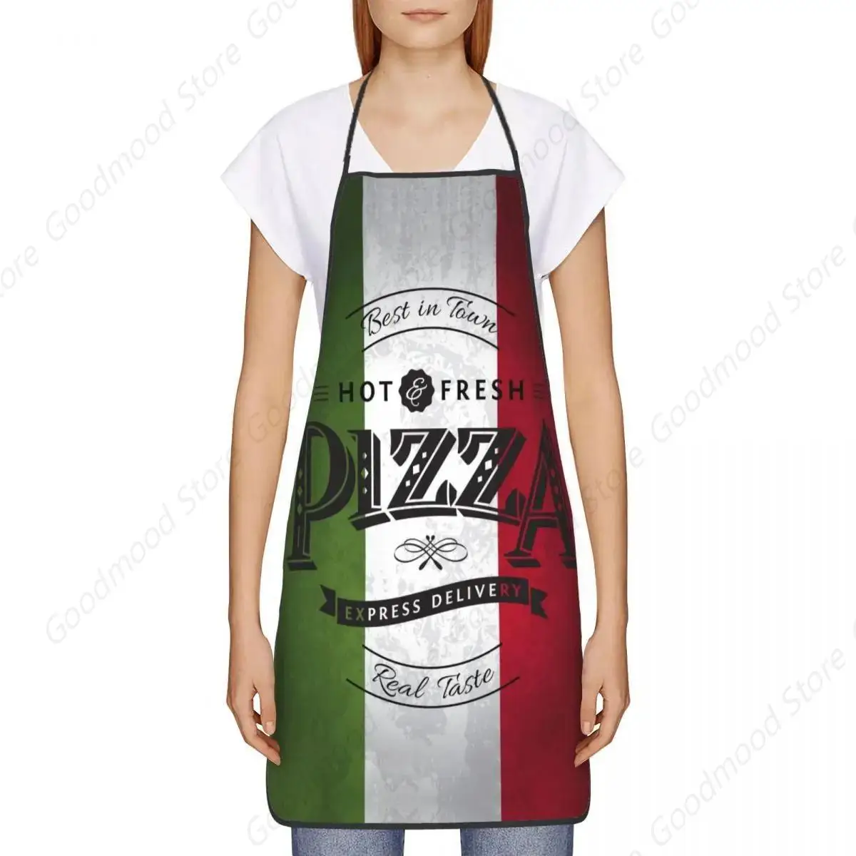 Retro Italian Flag Pizza Aprons Men Women Italy Pride Adult Unisex Kitchen Chef Cuisine Cooking Baking Gardening