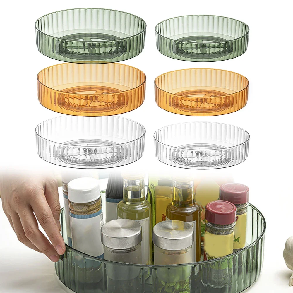 Rotating Seasoning Storage Rack Multifunction Cabinet Turntable For Cosmetics Kitchen Accessories Organizer Tray