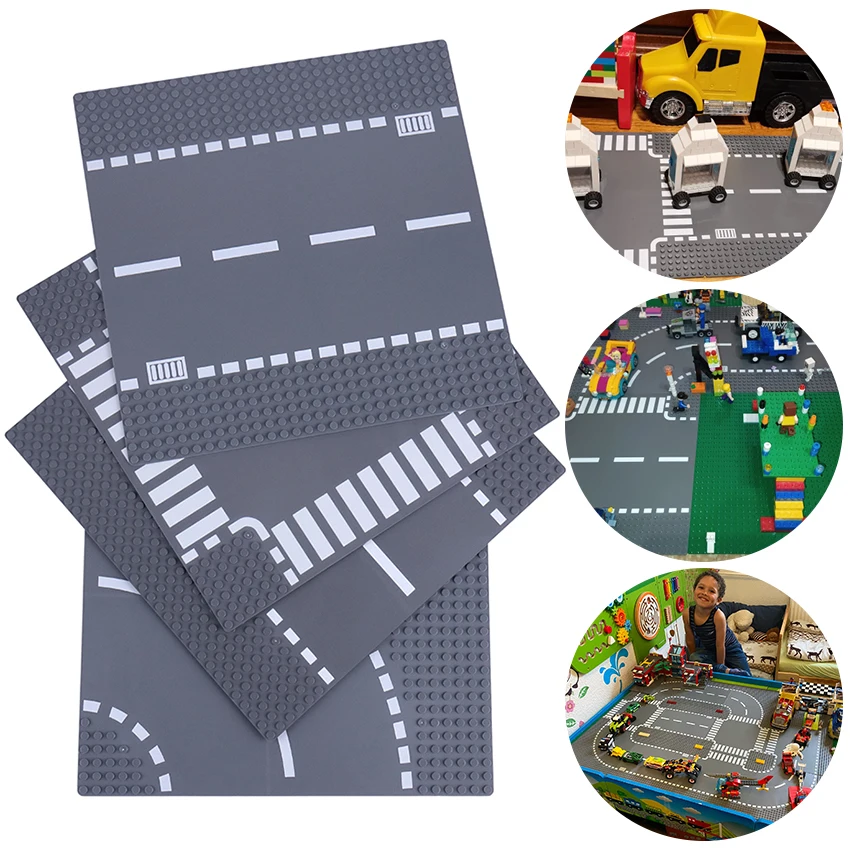 1pc City Road Street Baseplate Classic Building Block Base Plate Kids DIY Assembly Building Blocks Toy Contruction Street View