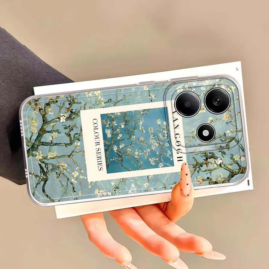 حافظة لهاتف Xiaomi Redmi Note 9S 10Lite 12 13 14 Pro Plus 9 10 11 Pro 11S 12S 10S غطاء شفاف فان جوخ عباد الشمس #6