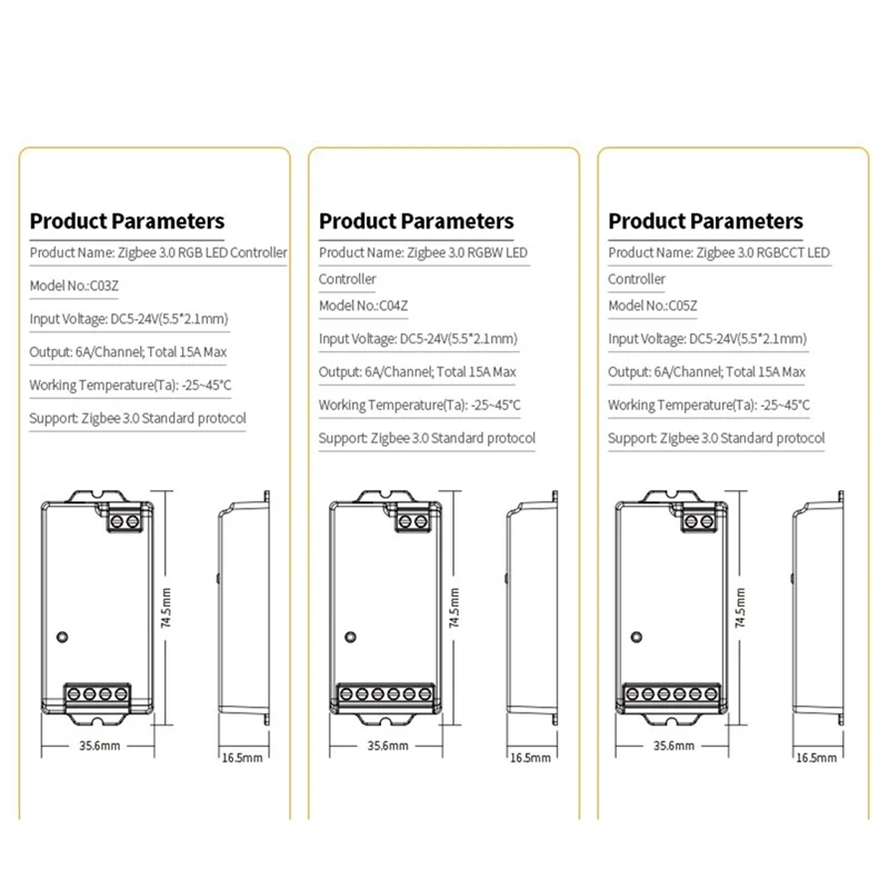 BMBY-Light Strip Controller RGB Light Strip Controller TUYA Smart Life APP Controle Dimmer Light Strip Controller RGBCCT