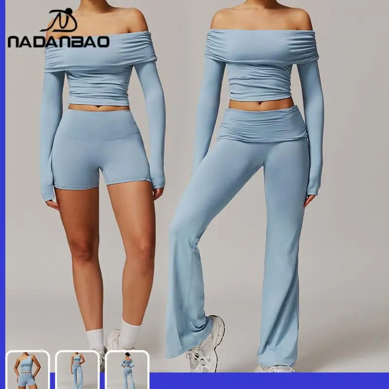 

Nadanbao Fashion Yoga Suit Women's Leisure Comfortable All-Match Yoga Clothes Running Sports Fitness Suit Women Sports Top