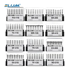 ELIJAH 10Pcs/Box Dental Super Coarse Diamond Burs FG Dentistry Strawberries Drills For High Speed Handpiece Dia.1.6mm Dentist