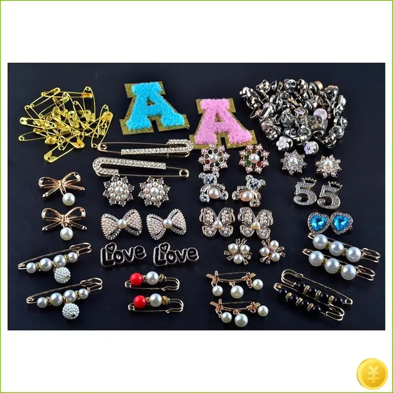 حجر الراين اللؤلؤ بروش دبابيس 96 قطعة دبابيس ودبابيس للنساء الذهب غير المرغوب فيه جورب دبابيس مجوهرات اكسسوارات