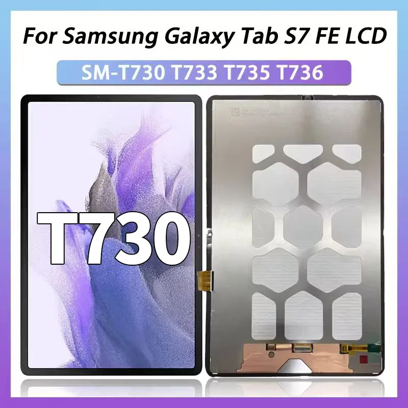 

New LCD test For Samsung Tab S7 FE Wi-Fi SM-T730, SM-T733 LCD Display Touch Screen Digitizer For Tab S7 FE 5G SM-T736B