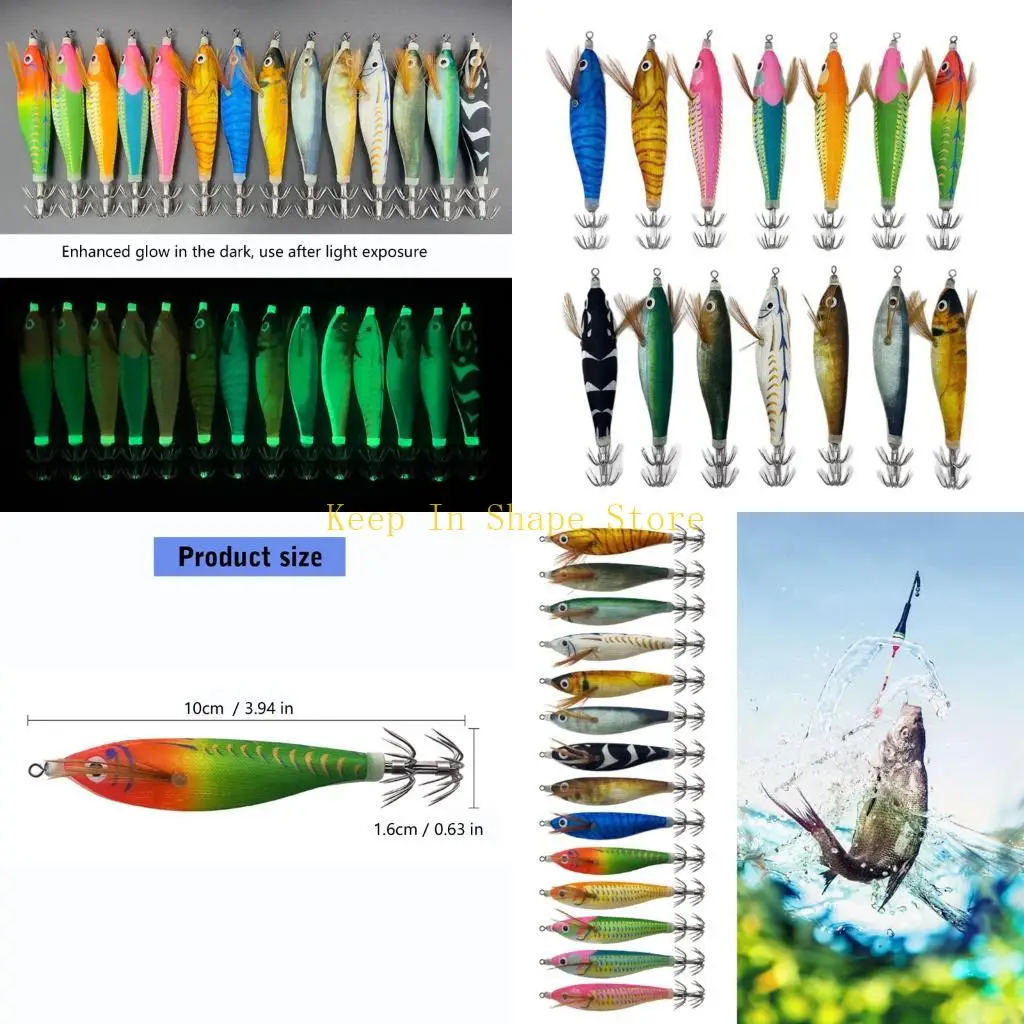 

U1JC 14Pcs Floating Squid Jig Hook Artificial Shrimp Baits Fishing Squid Lure Artificial Baits for Fishing Squid Octopuses