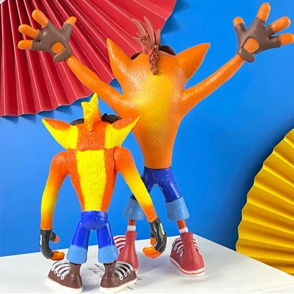 New 20cm Crash Bandicoot Anime Figure Peripheral Kawaii Model Room Decoration Collection Desktop Ornament Birthday Gifts Toy Kid