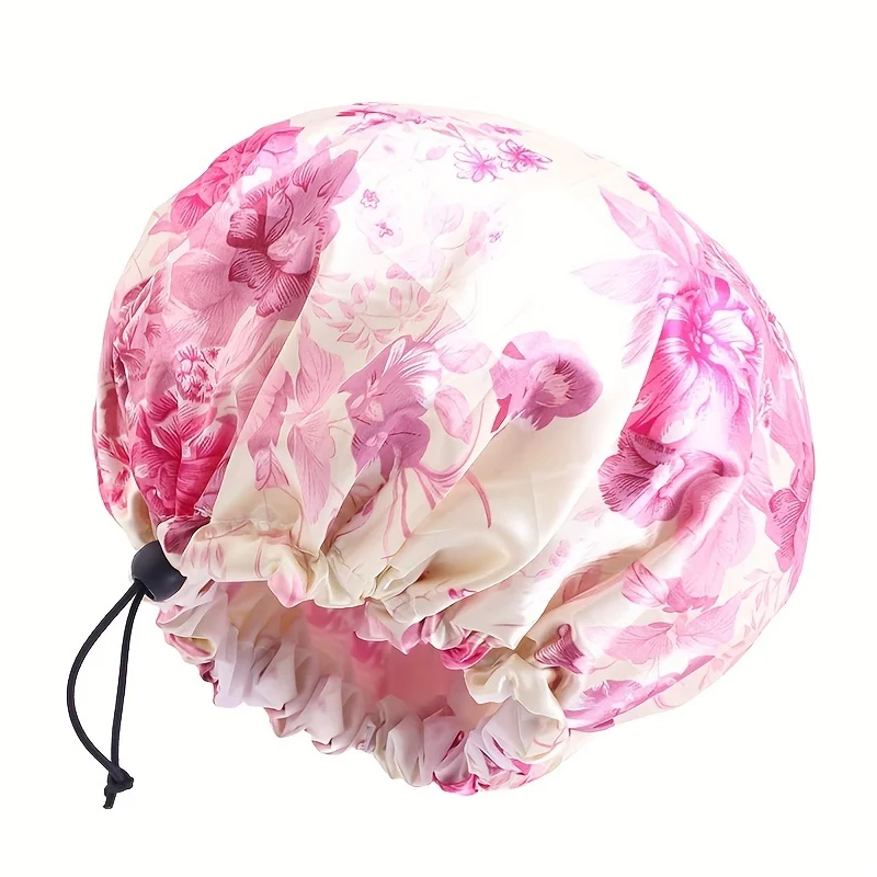 Floral Reusable Shower Cap for Women