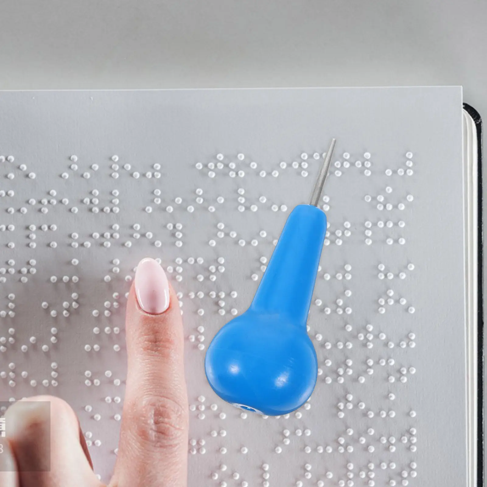 Portable Braille Writing Pen for Blind Beginners Lightweight Plastic Stylus Tool Learning Supply Blind People Gadgets