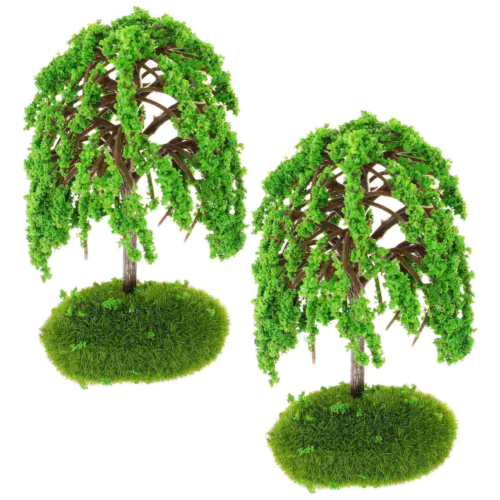 

2 Pcs Green Ornaments Tree Model Scenery DIY Trees Plant Adornment Landscape Diorama Miniature Train Baby