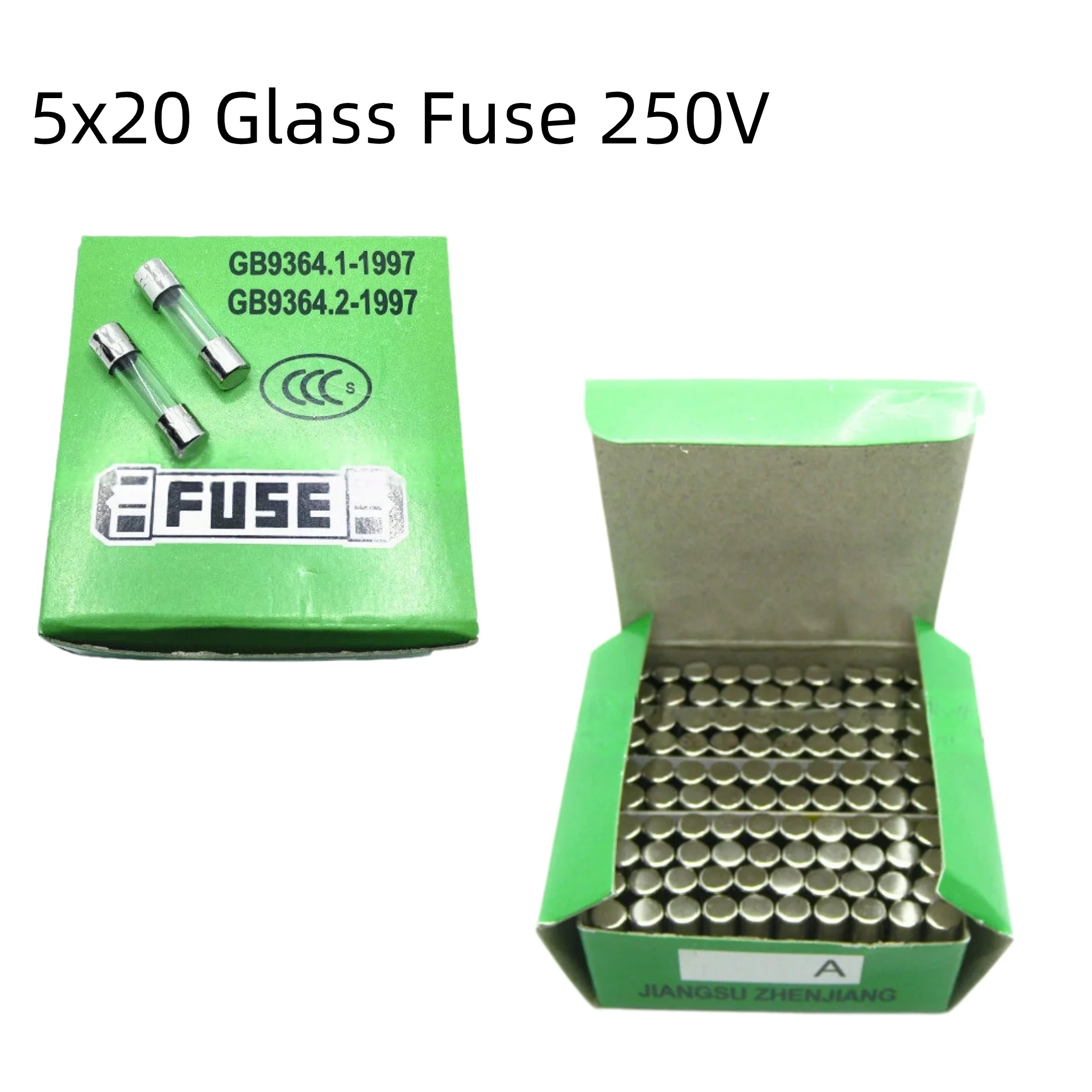 5x20mm Glass Tube Fast Blow Fuse 250V, CCC Certified 0.5A 1A 2A 3A 4A 5A 6.3A 10A 15A 20A Quick Fuse for Electronic Circuit Over