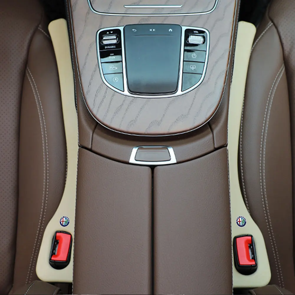 

2 шт., наполнитель зазора автомобильного сиденья из искусственной кожи, герметичная заполняющая полоса с логотипом, автоаксессуары для Alfa Romeo Sportiva GT Mito Brera Duetto TZ3 166