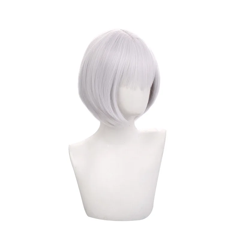 O detetive já está morto. Peruca cospaly para Sestia, peruca cosplay Sestia, cabelo branco com onda interna branca e grampo de cabelo.