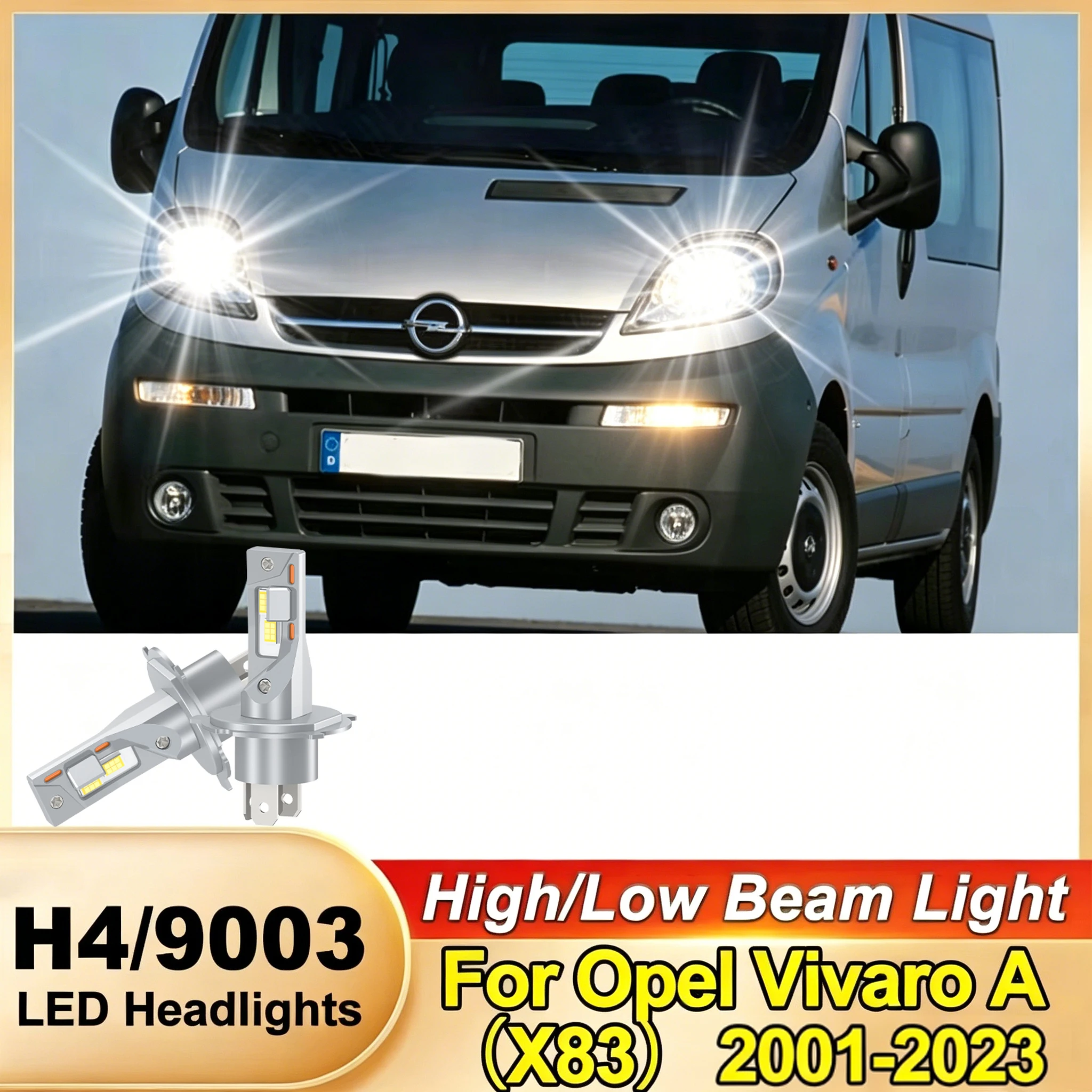 

H4 LED Headlight Bulbs 30000LM Canbus Plug&Play 6000K Car Lamp 12V For Opel Vivaro A（X83）2001-2023 2022 2021 2020 2019 2018 2017