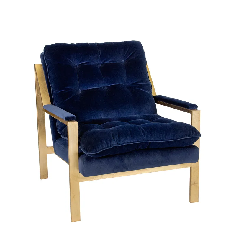 

American light luxury stainless steel/gold/silver foil sofa chair/soft furnishing/villa/model room