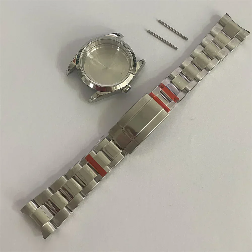 Stainless Steel Watch Case Strap Set Upgraded High Quality Sapphire Glass Case for NH35 NH36 Movement Mechanical Watch Parts DIY