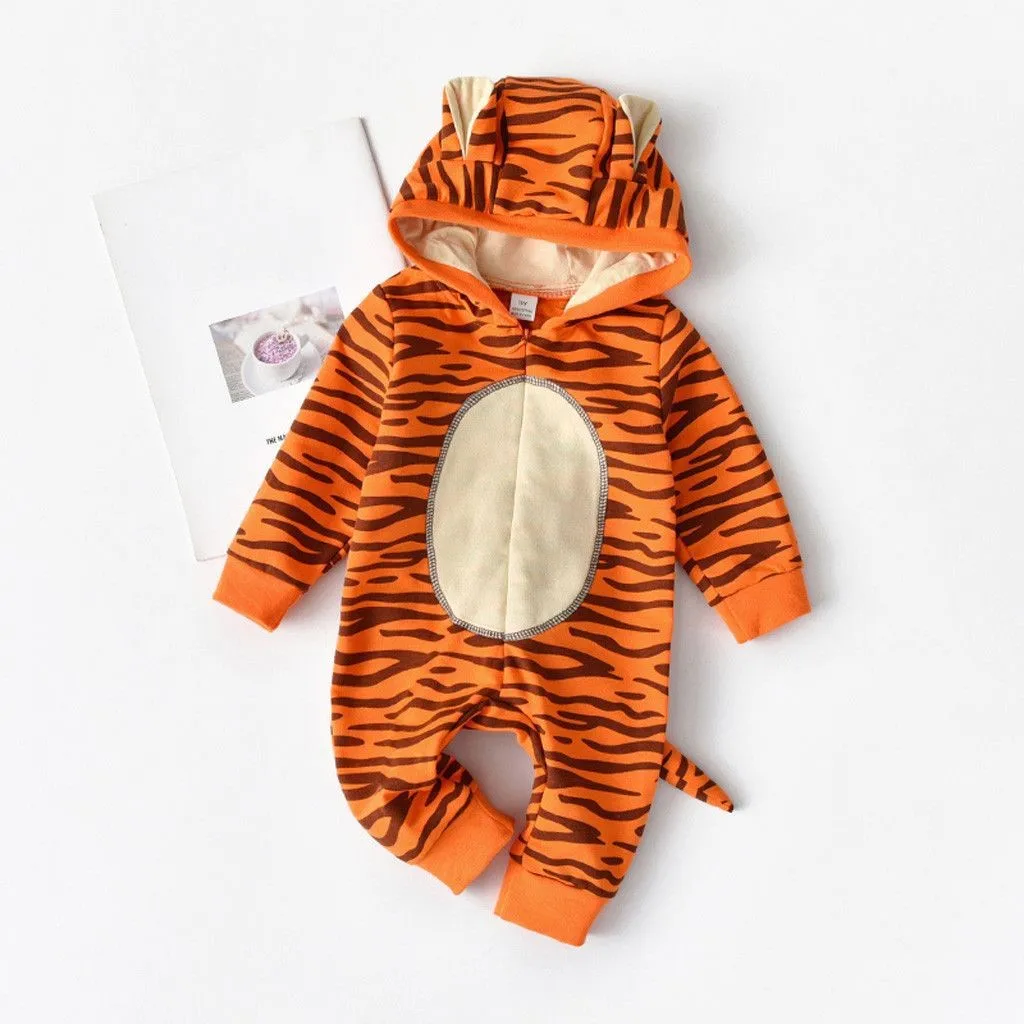 New baby tiger cute clothes crawling Halloween Tigger white tiger cosplay baby full moon costume photo photography party perform