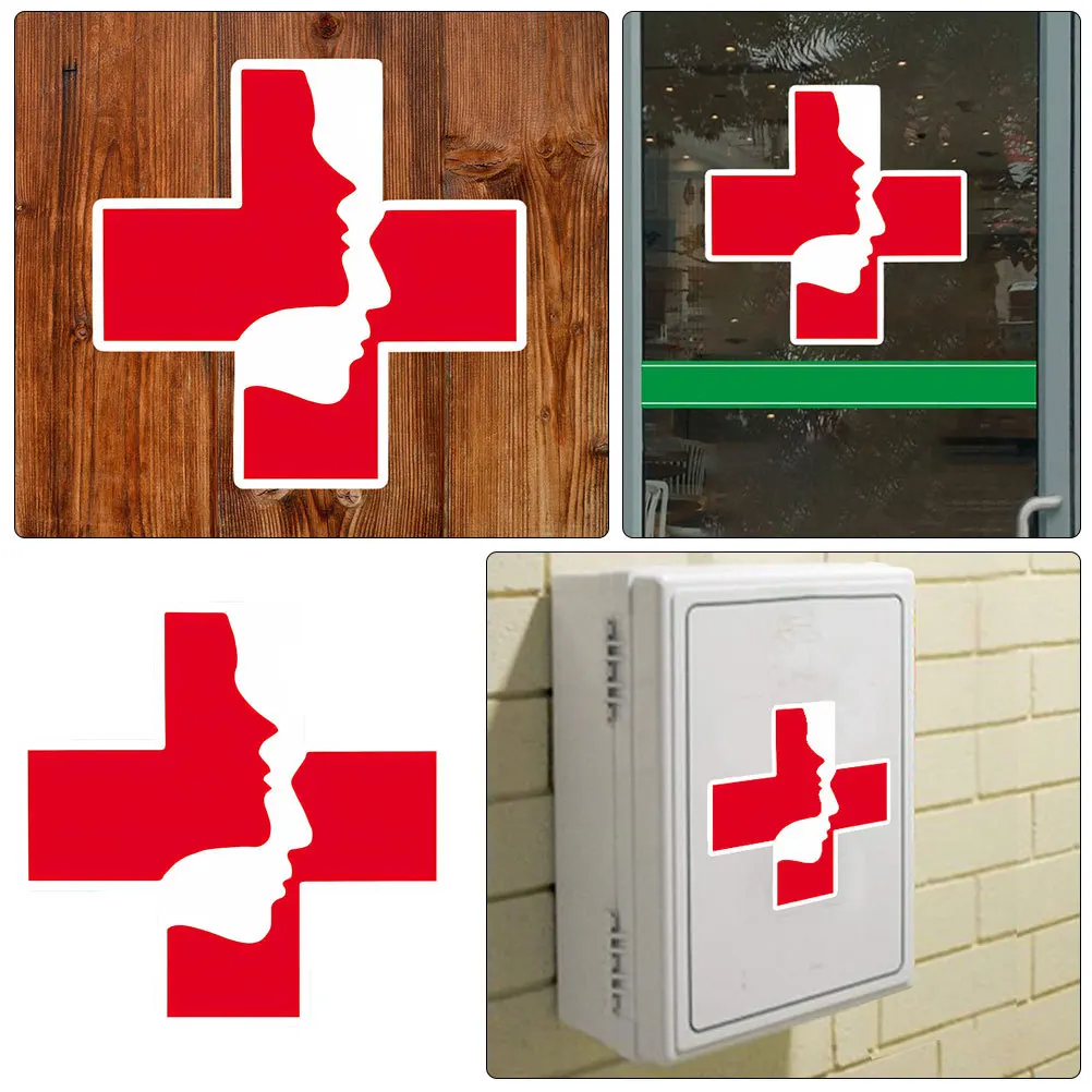 

Sticker Decal Durable PVC Material Easy Install Remove First Aid Sign Emergency Symbol Hospital Ambulance Safety